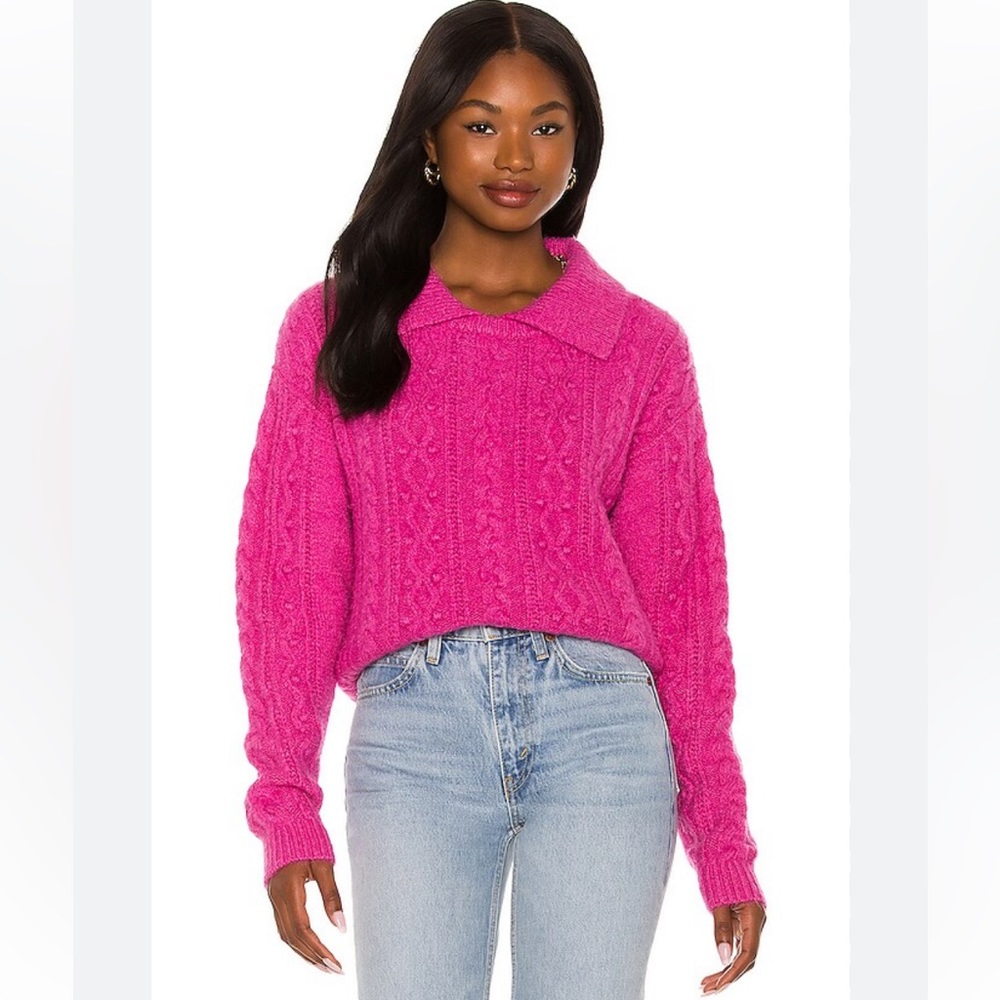 Free People Every Cloud Pullover Sweater Fuchsia Fizz‎ Sz. XS - Picture 2 of 10